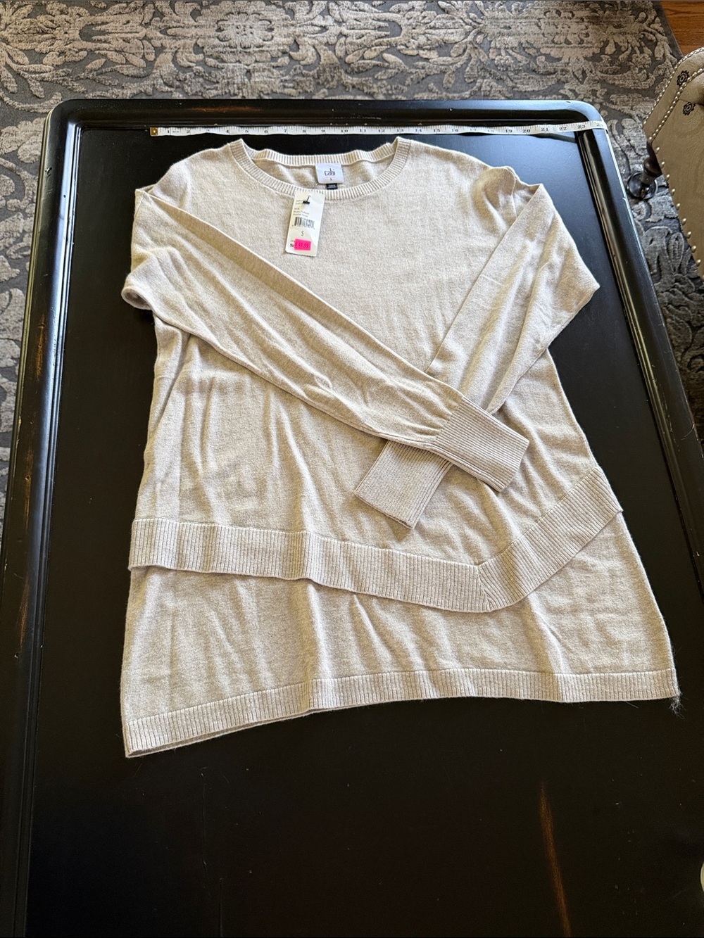 CAbi Light tan recess pullover Crewneck Sweater